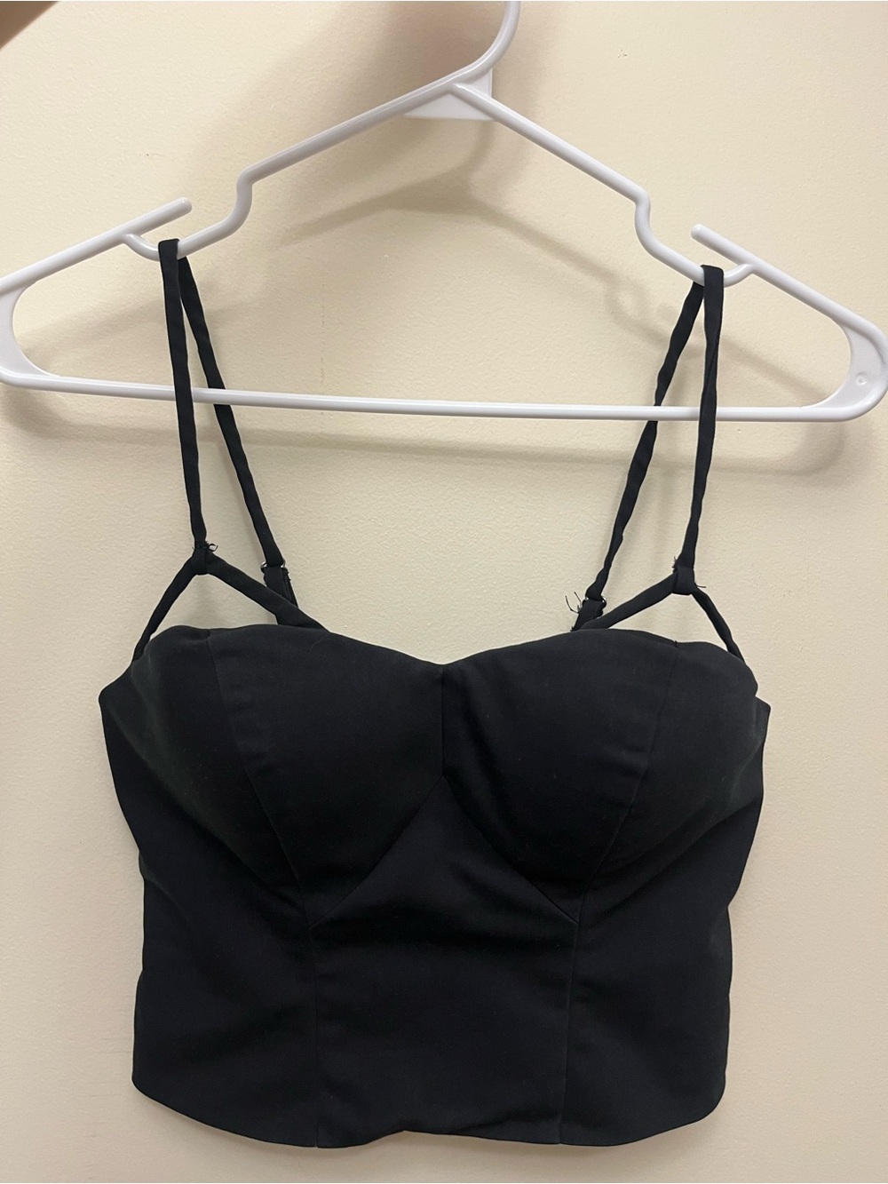 Guess Black Crop Top with Spaghetti Straps